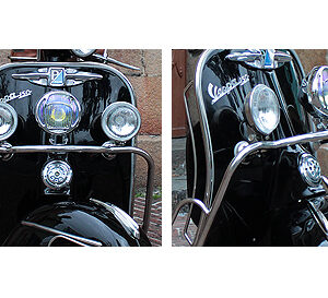 Front crash bar with 3 mounted lights